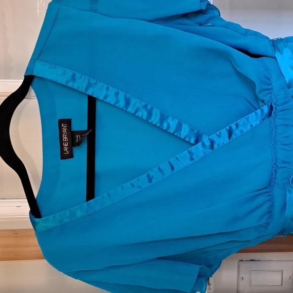 Lane Bryant Women's v-neck blouse teal color size 14/16 - Picture 5 of 12